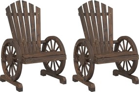 vidaXL 2 db tömör fenyőfa kerti Adirondack szék