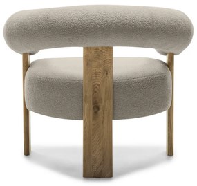 Bézs design fotel KOKEI, tölgy