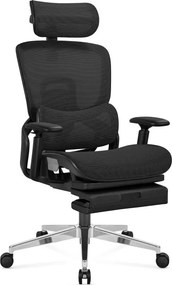Expert Ergonomikus irodai szék, hálós szövettel, állítható 3D, karfákkal és fejtámlával, fekete