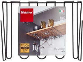 Wine Glass fekete függő borospohár tartó - Metaltex