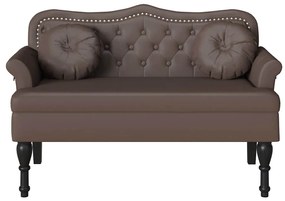 vidaXL Chesterfield Pad párnával Barna 120,5 x 65 x 75 cm Műbőr