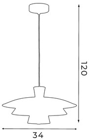 Csillár zsinóron PLATO 1xE27/15W/230V bézs/arany