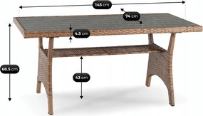 COMODO kerti bútor szett barna/szürke