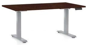 OfficeTech D állítható magasságú asztal, 120 x 80 cm, szürke alap, wenge