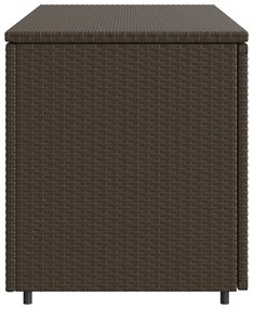 barna polyrattan kerti tárolószekrény 110 x 55 x 60,5 cm