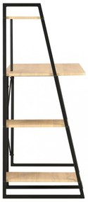 fekete és tölgyszínű íróasztal polcrendszerrel 102x50x117 cm