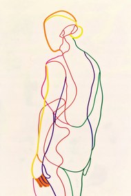 Poszter 30x45cm Szivárványos körvonal