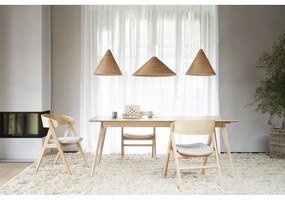 Bővíthető étkezőasztal kőrisfa dekoros asztallappal 190x90 cm Yumi - Rowico