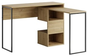 Íróasztal polcokkal, tölgyszínű, fa, 80cm - STATION