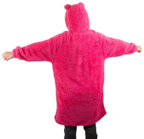 VERK Meleg TV takaró ujjakkal, kapucnival és gombokkal - pink