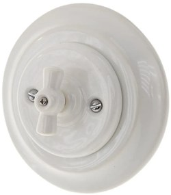 Bohemia-Design - Porcelán retro forgókapcsoló 5-ös kerettel, fehér