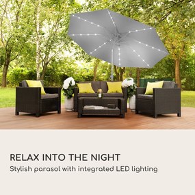 Blumfeldt Calais, Napernyő, LED, alumínium váz, poliészter huzat, UV védelem 50