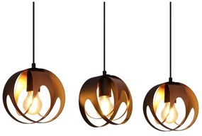 Csillár zsinóron MOONLIGHT 3xE27/15W/230V fekete/réz