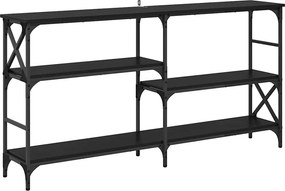 vidaXL Konzolasztal polcokkal Fekete tölgy 150 x 29 x 76,5 cm Faanyag