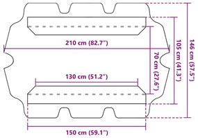 barna csere ponyva kerti hintaágyhoz 150/130 x 105/70 cm