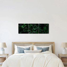 Kép - trópusi páfrány (órával) (90x30 cm)