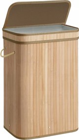 Bambusz Szennyestartó Kosár Játékok Tartály Fedéllel 80l