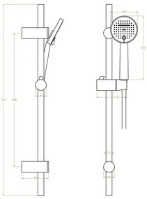 Laveo Leste, falra szerelhető zuhanygarnitúra, króm, LAV-NLL_01A0
