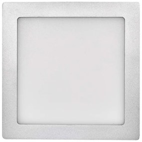 LED panel 224×224, négyzet alakú, süllyeszthető, ezüst, 18W neutrális fehér 71285