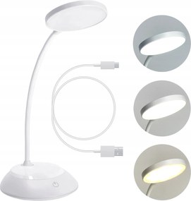 Asztali lámpa 5W Led Fehér Hordozható Usb Állítható Szín Vezeték nélküli