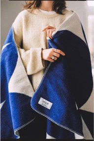 Kék-krémszínű takaró 150x200 cm Tul – noo.ma