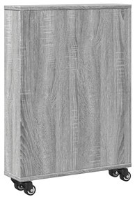 szürke sonoma színű szerelt fa keskeny tárolókocsi 48x13x68 cm