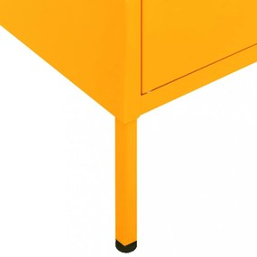 mustársárga acél tárolószekrény 80 x 35 x 101,5 cm