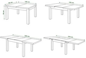Bővíthető RALF Sonoma tölgy étkezőasztal 12 főre