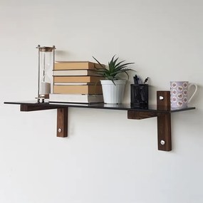 Fali polc 85x25 cm fenyő/fekete