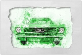 Poszterek 90x60 Zöld akvarell Mustang