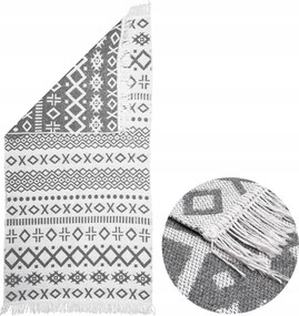 Kilim Boho szőnyeg Szürke modern rojtos 80x150cm