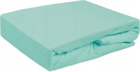 Gumis frottír lepedő világos türkiz 140x200