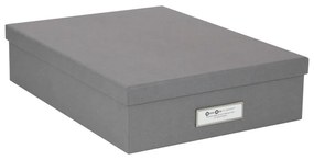Oskar szürke irattartó doboz címkével, A4 - Bigso Box of Sweden