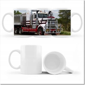 Road train nyomott mintás bögre