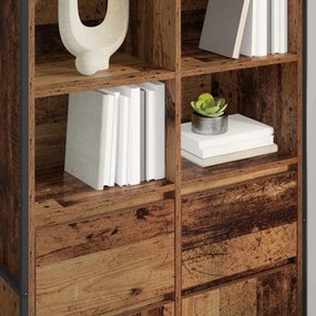 Széf fiókkal 2 pcs Öreg fa 81 x 36 x 150.5 cm Faanyag