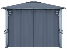 antracitszürke alumíniumpavilon függönnyel 400 x 300 cm