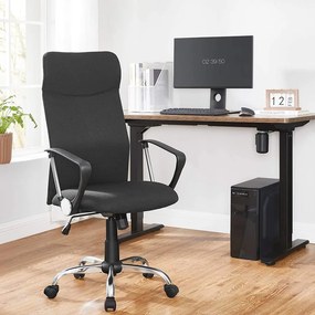 Ergonomikus irodai szék párnázott ülőfelülettel, állítható magassággal és hintafunkcióval, 120 kg teherbírással, fekete