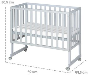 Szürke babaágy 90x45 cm – Roba