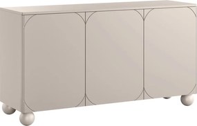 Sonatia II háromajtós komód 150 cm - kasmír / gömb alakú lábak