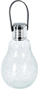 Napelemes LED világító izzó, 7 x 26 cm, 30 LED, meleg fehér
