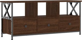 vidaXL barna tölgyszínű szerelt fa és vas TV-szekrény 102x33x45 cm