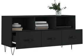 fekete szerelt fa TV-szekrény 102 x 36 x 50 cm