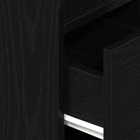 2 db fekete éjjeliszekrény fiókkal 25 x 31 x 66 cm