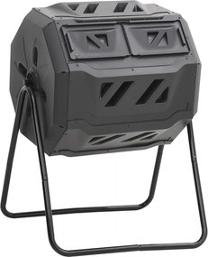 vidaXL fekete kerti komposztálóláda 73 x 64 x 95 cm 160 L