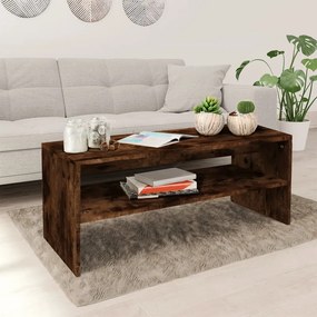 Füstös tölgy színű szerelt fa dohányzóasztal 100 x 40 x 40 cm