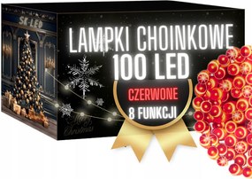 LED-es karĂĄcsonyfa fĂ©nyfĂŒzĂ©r 100 piros 8m IP44 programozĂł KĂŒltĂ©ri BeltĂ©ri