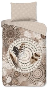 Barna egyszemélyes flanel ágyneműhuzat 140x200 cm Ringhda – HIP