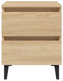 2 db sonoma tölgy színű szerelt fa éjjeliszekrény 40x35x50 cm