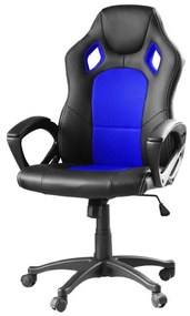 Gamer szék több színben - basic-színes háttámla, kék