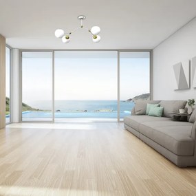 Csillár JOY 4xE14/40W/230V fehér/arany